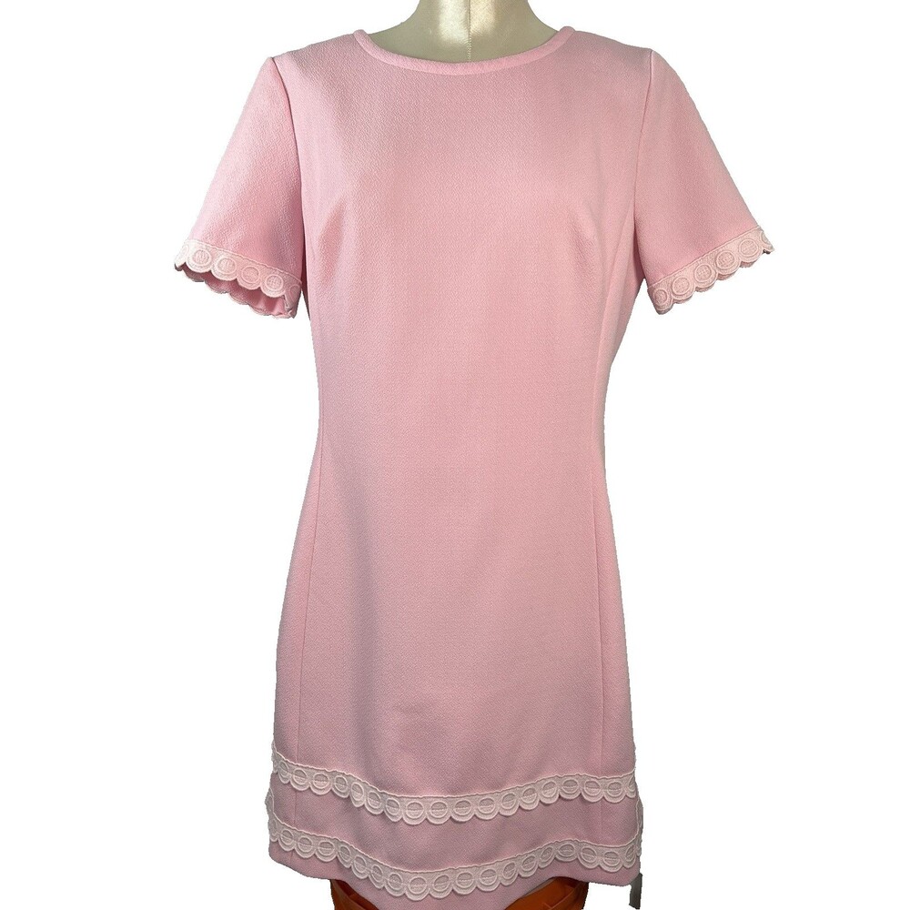 Vintage 60s MCM Sheath Dress by Edith Flagg size M* Pink Mod Jackie O Barbie